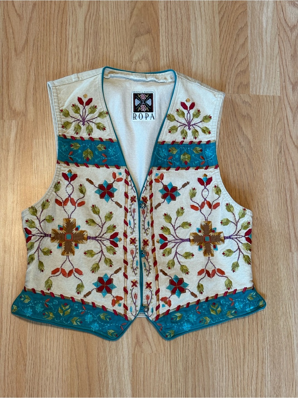 Vintage Hairston Roberson Western Embroidered Vest
